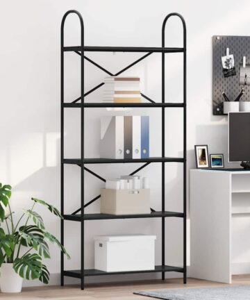 Regal Schwarze Eiche 80 x 30 x 183 cm Holzwerkstoff