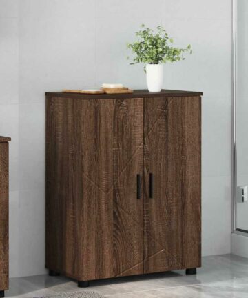 Badezimmer Schrank Braune Eiche 60 x 35 x 80 cm Holzwerkstoff