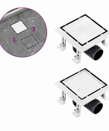 Duschablauf 2-in-1 Flacher und Flieseneinsatz-Deckel 15x15 cm