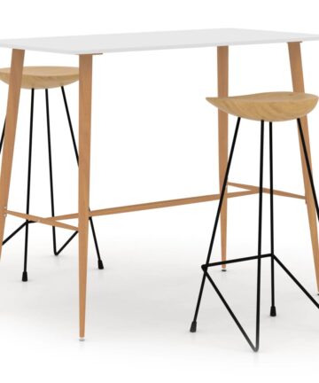 3-tlg. Bar-Set Weiß
