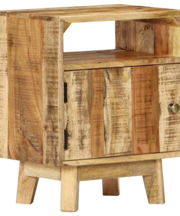 Nachttisch 40x30x50 cm Raues Mangoholz