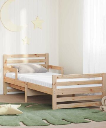 Bettgestell mit Matratze mit Kopfteil Braun 80 x 200 cm