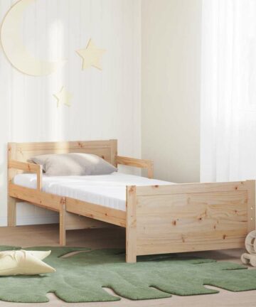 Bettgestell mit Matratze mit Kopfteil Braun 80 x 200 cm