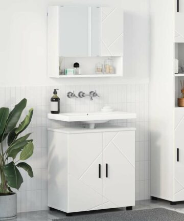 Badezimmermöbel Set 2 pcs Weiß 61 x 35 x 64 cm Holzwerkstoff