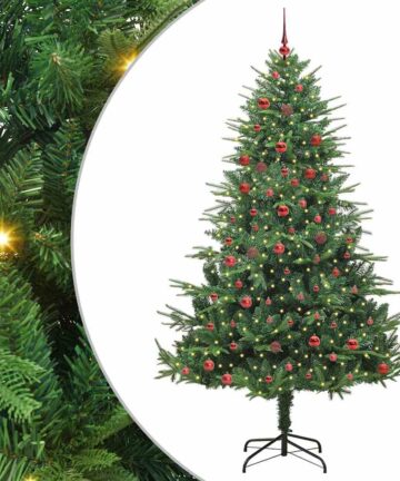 Künstlicher beleuchteter Weihnachtsbaum mit Kugel-Set Grün