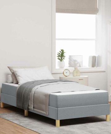 Boxspringbett Hellgrau und Braun 80 x 200 cm