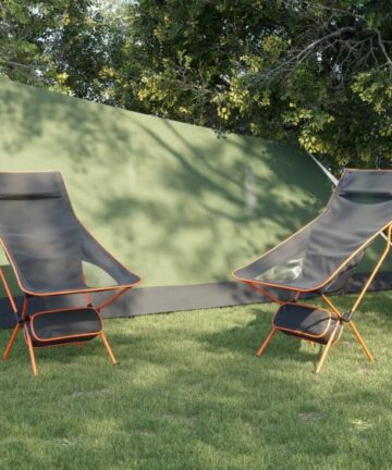 Campingstühle 2 Stk. Klappbar Schwarz Oxford-Gewebe Aluminium