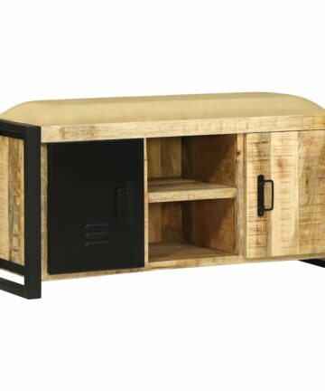 Bankschrank Braun 100 x 35 x 50 cm Massivholz Mango