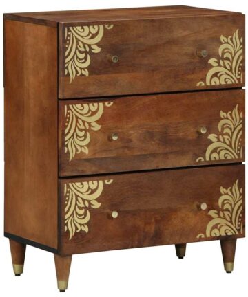 Sideboard Braun 60 x 33.5 x 75 cm Massivholz Mango