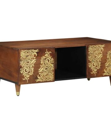 Couchtisch Honigbraun 100 x 54 x 40 cm massives Mangoholz