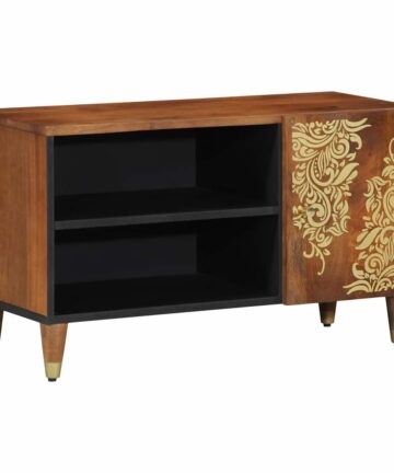TV-Schränk mit Regal Braun 80 x 31,5 x 46 cm Massivholz Mango