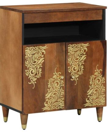 Sideboard mit Regal Braun 60 x 33.5 x 75 cm Massivholz Mango