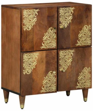 Sideboard mit Regal Braun 60 x 33 x 75 cm Massivholz Mango