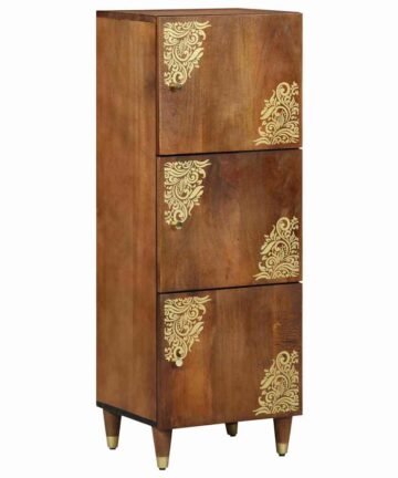 Hochboard mit Regal Braun 40 x 33,5 x 110 cm Massivholz Mango