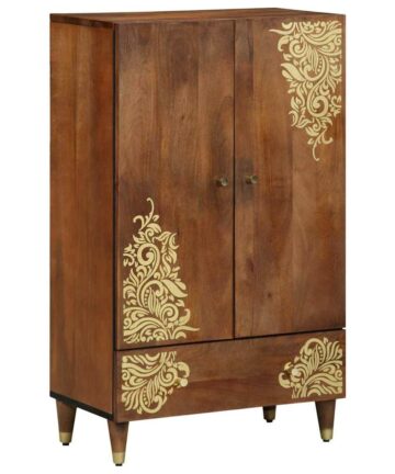 Hochboard mit Regal Braun 60 x 33.5 x 100 cm Massivholz Mango