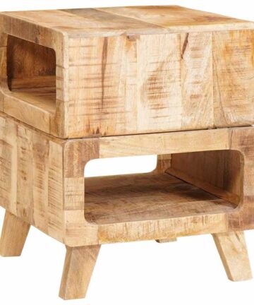 Beistelltische mit Regal Braun 40 x 40 x 49 cm Massivholz Mango