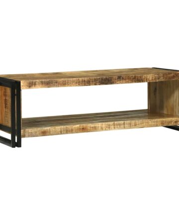Couchtisch Braun 120 x 50 x 38 cm Raues Mango-Massivholz
