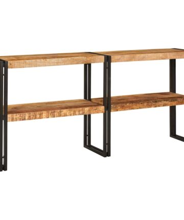 Konsolentisch mit Regal Braun 160 x 33 x 75 cm Massivholz Mango
