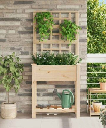 Gartenblumentopf Beige 71 x 38 x 152 cm Massives Fichtenholz