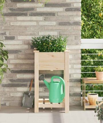 Gartenblumentopf Beige 45 x 45 x 76.5 cm Massives Fichtenholz