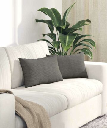 Sofakissen 2 pcs Hellgrau 50 x 30 cm Cordstoff