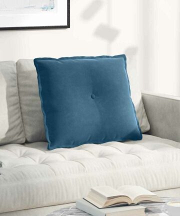Rücken Kissen Blau 60 x 50 cm Cordstoff
