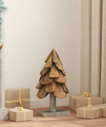 Weihnachtsbaum mit Ständer Braun 60 cm Massivholz Teak