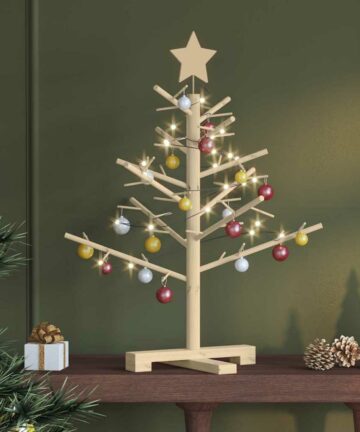 Holz Weihnachtsbaum mit Ständer Natur 75 cm Massivholz Kiefer