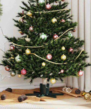 Weihnachtsbaumständer 1.73 Grün 49 x 49 x 15,5 cm Stahl