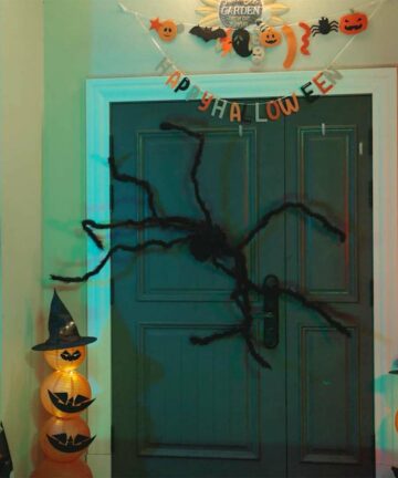 Halloween Spinnen Dekoration 3 pcs Schwarz 200 cm