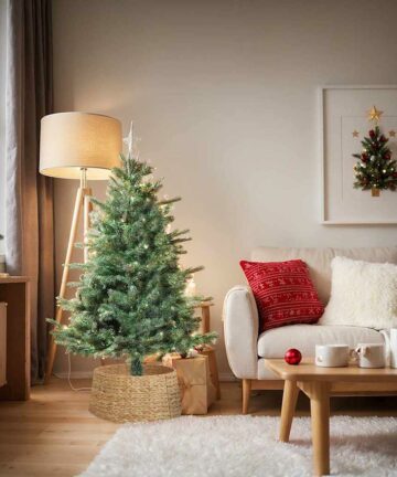 Weihnachtsbaumkragen Braun 60 x 60 x 22 cm Wasserhyazinthe