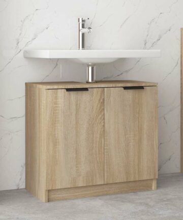 Badschrank Sonoma-Eiche 64,5x33,5x59 cm Holzwerkstoff