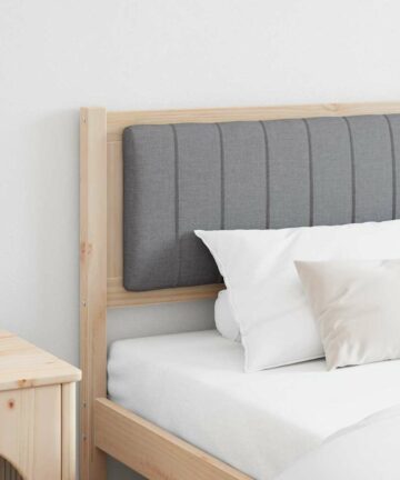 Gepolstertes Kopfteil Braun 200 cm Massivholz Kiefer und Stoff