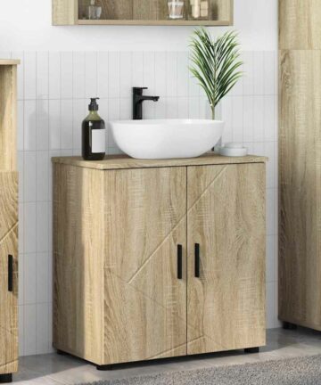 Badezimmer Schrank Sonoma-Eiche 61 x 35 x 64 cm Holzwerkstoff