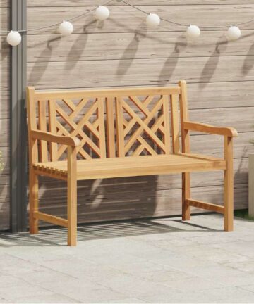 Gartenbank Braun 114 x 60 x 90 cm Massivholz Teak